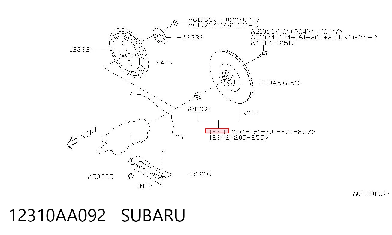 12310AA092 Subaru Демпферный маховик