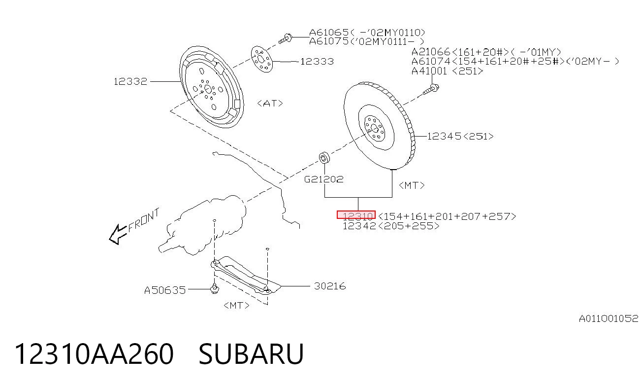12310AA260 Subaru Демпферный маховик