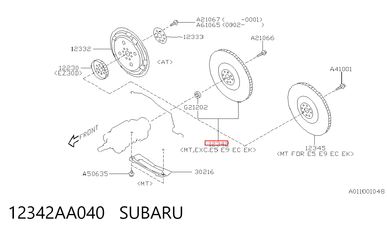 Демпферный маховик на Subaru Forester I S10, SF
