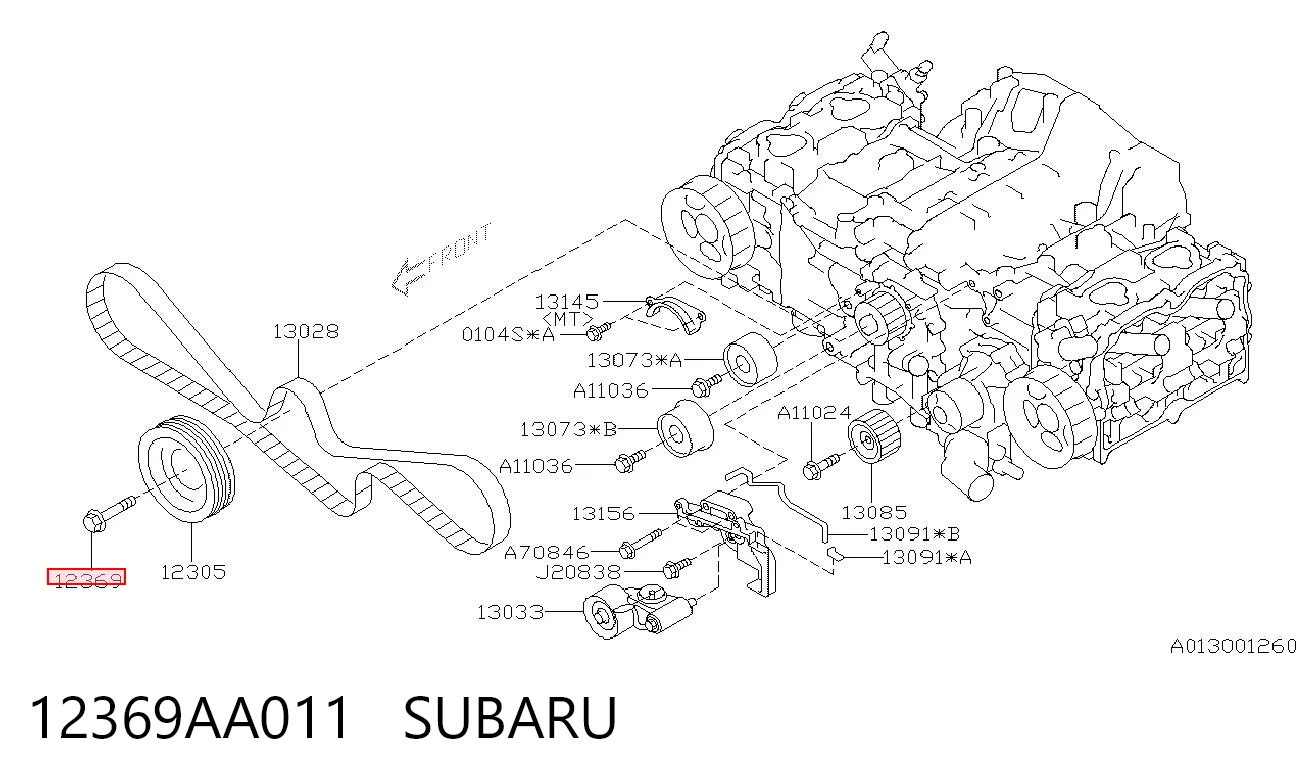12369AA011 Subaru Болт коленвала