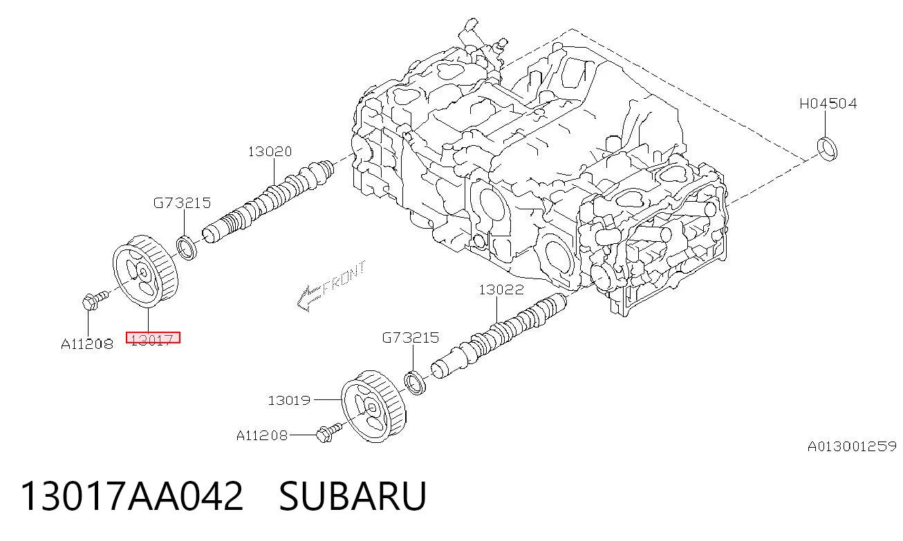 13017AA042 Subaru Звездочка-шестерня распредвала двигателя, правого