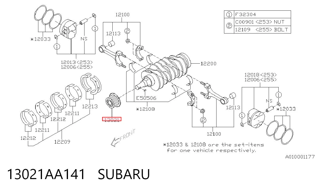13021AA141 Subaru Звезда коленчатого вала