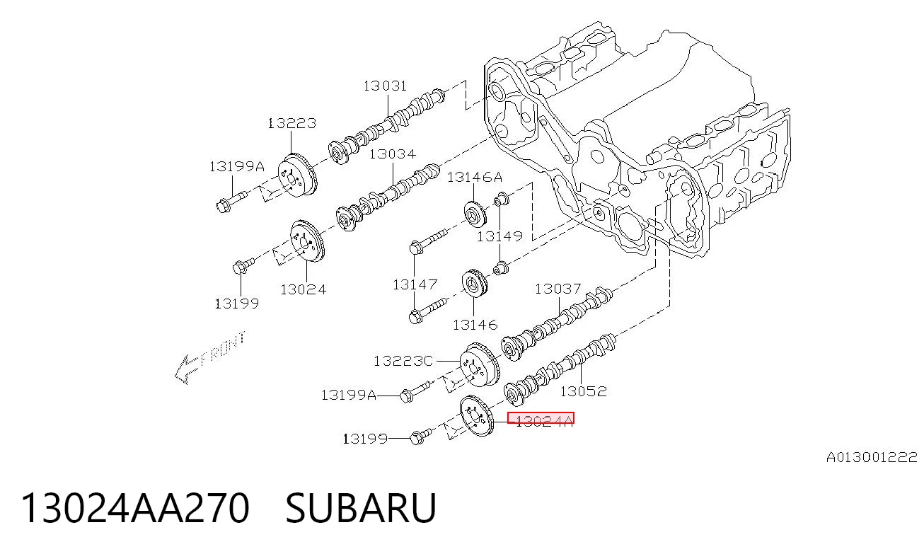 13024AA270 Subaru Звездочка-шестерня распредвала двигателя, выпускного левого