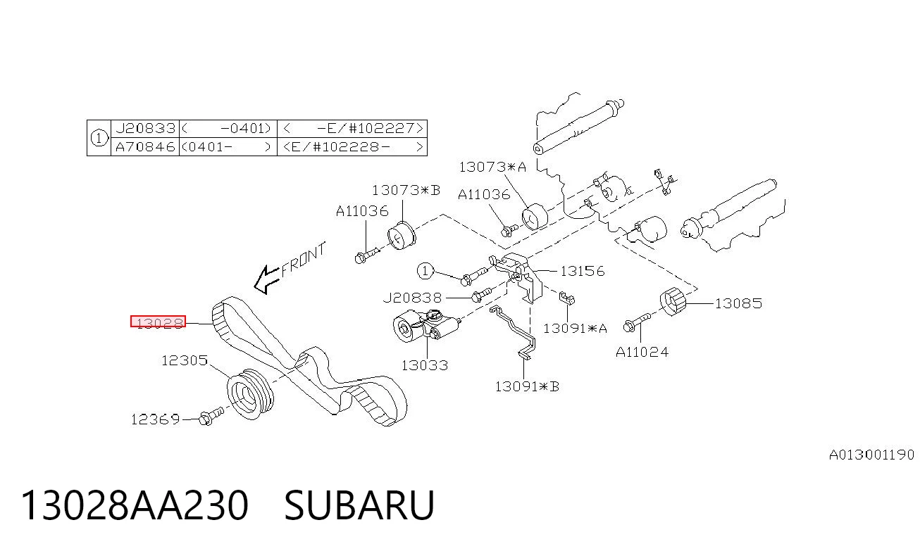 13028AA230 Subaru Ремень двигателя