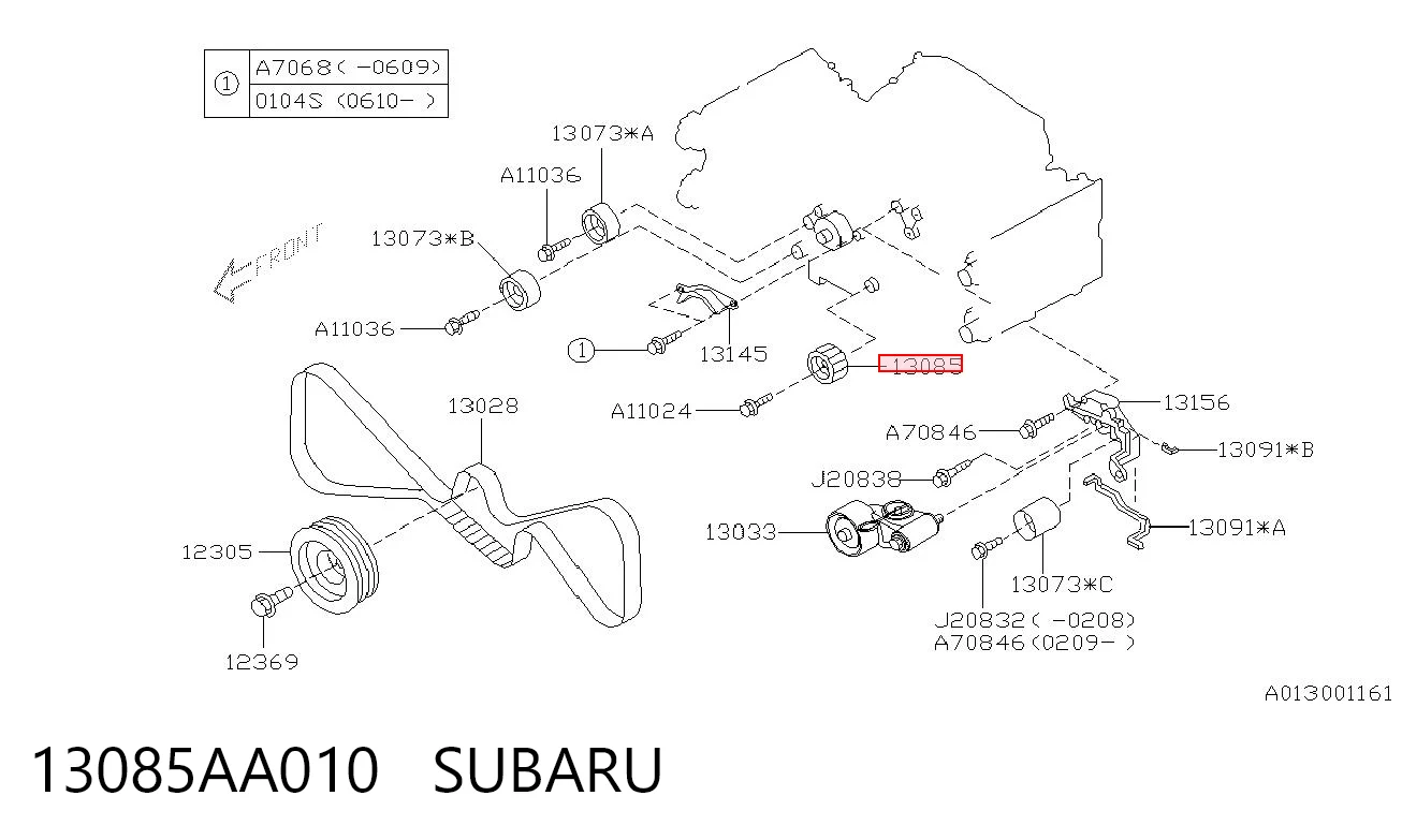 13085AA010 Subaru Паразитный ведущий ролик