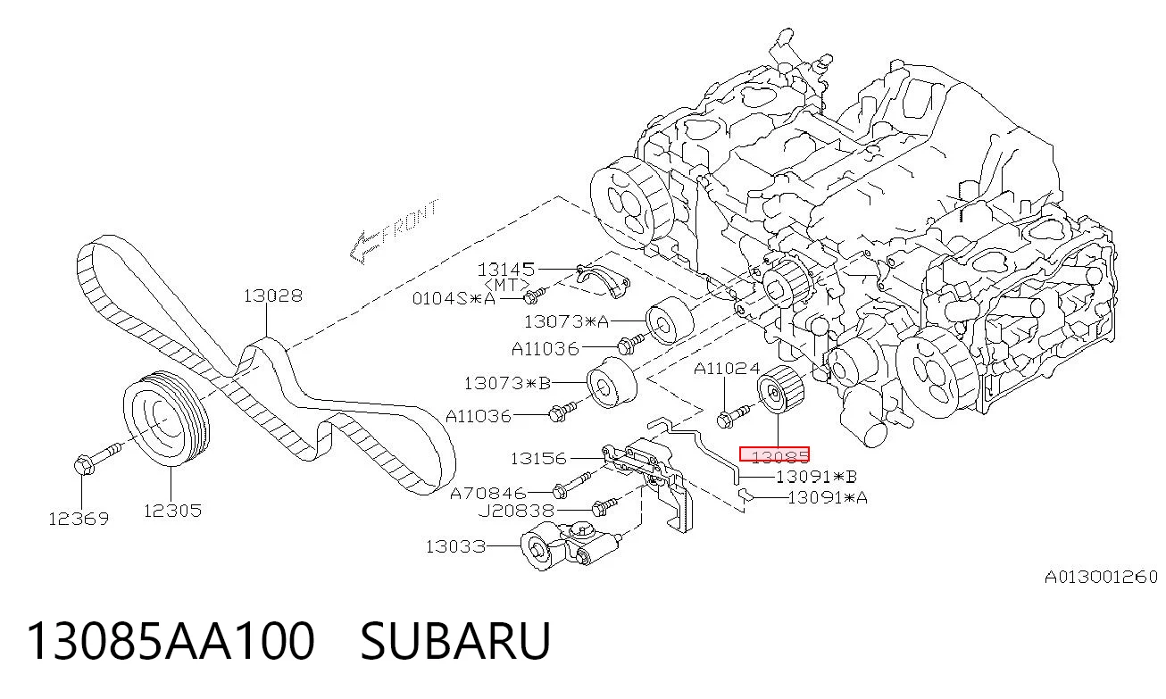 13085AA100 Subaru Паразитный ведущий ролик