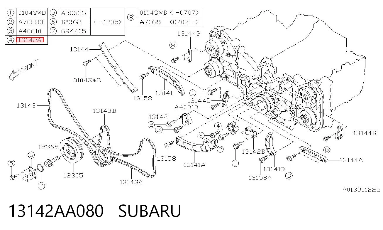 13142AA080 Subaru Натяжитель цепи ГРМ левый