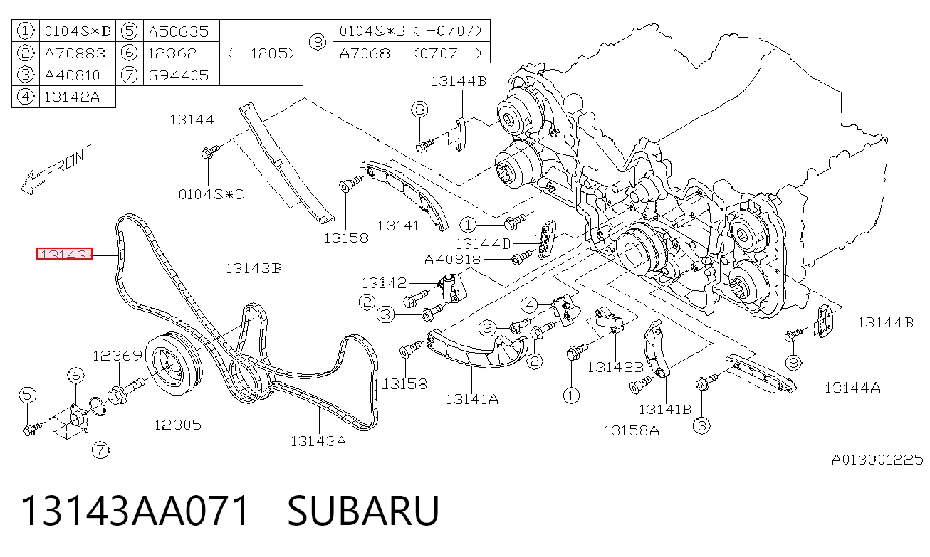 13143AA071 Subaru Цепь ГРМ правая
