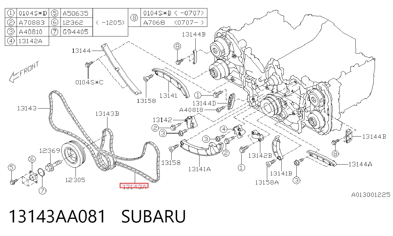 13143AA081 Subaru Цепь ГРМ левая