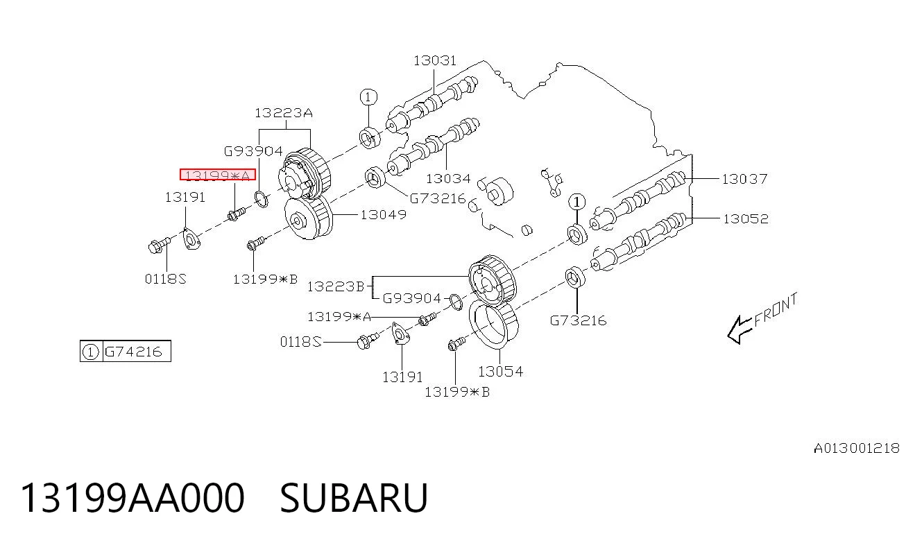 13199AA000 Subaru Болт шестерни распредвала