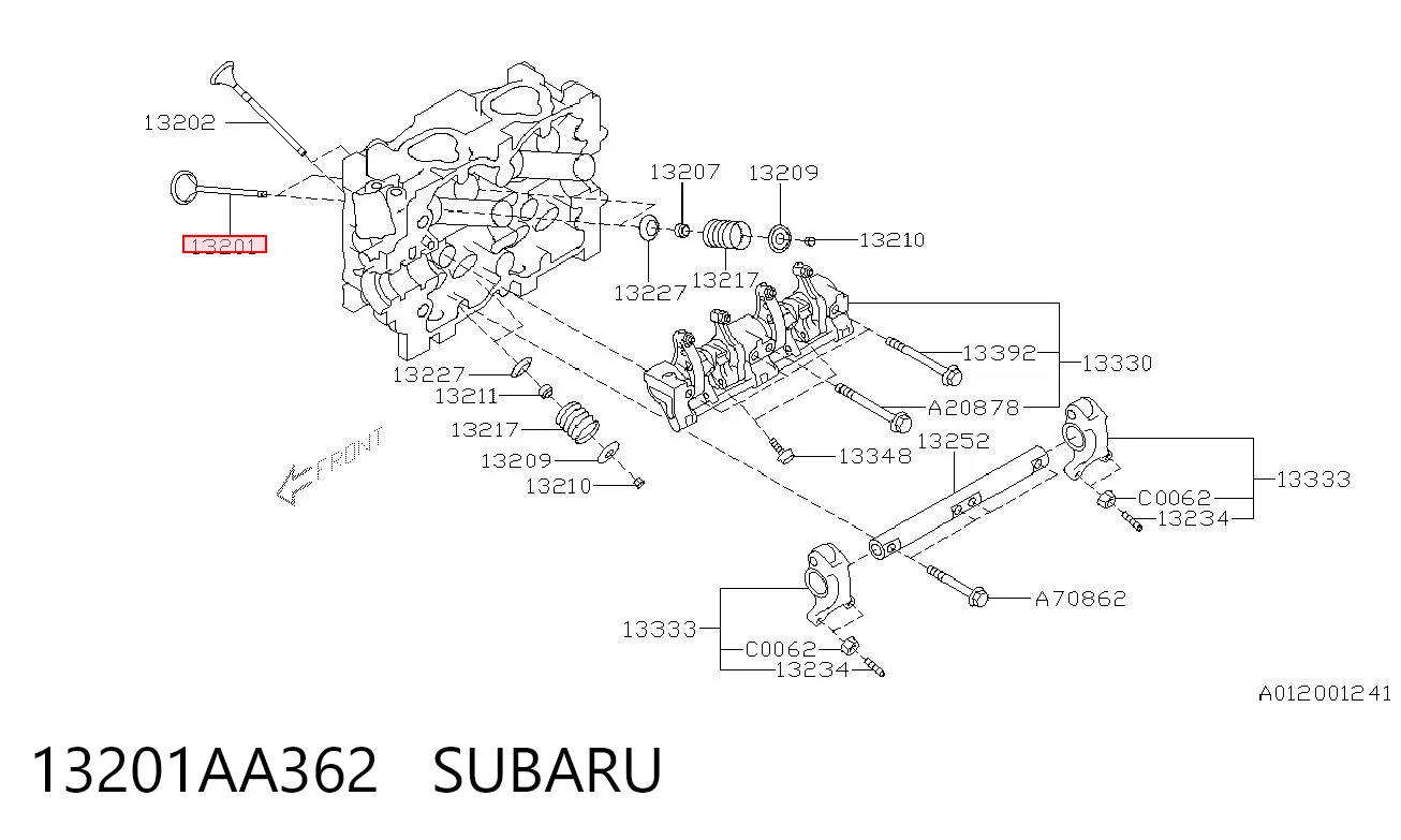 13201AA362 Subaru Впускной клапан