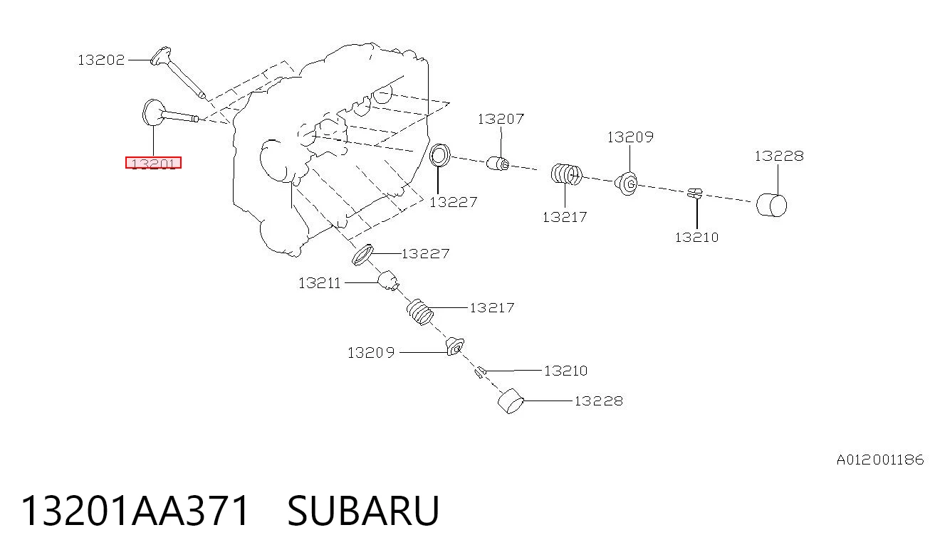 13201AA371 Subaru Впускной клапан