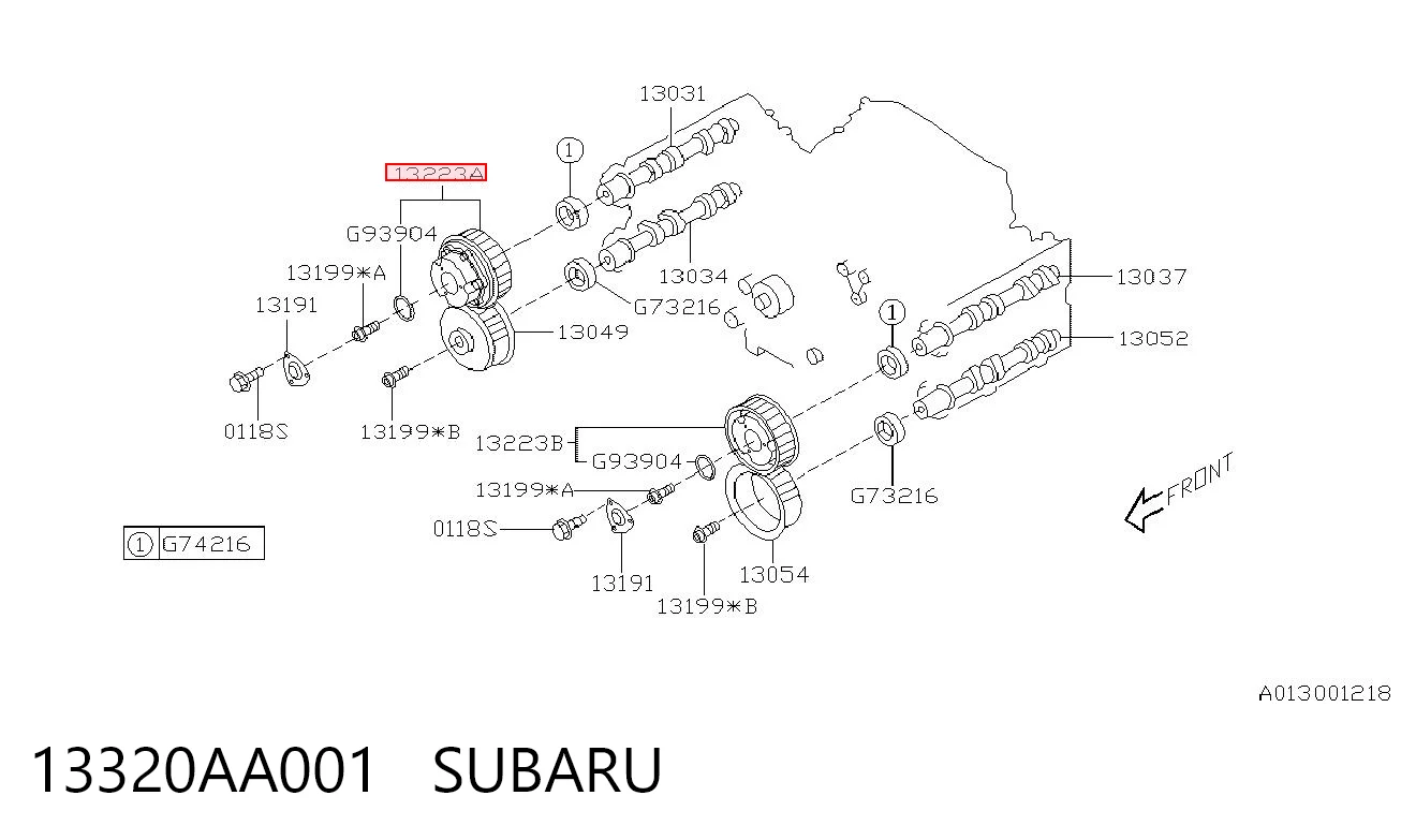 13320AA001 Subaru Звездочка-шестерня распредвала двигателя, впускного правого