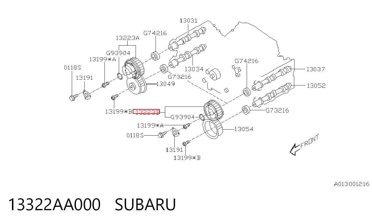 13322AA001 NIPPON MOTORS Звездочка-шестерня распредвала двигателя, впускного левого