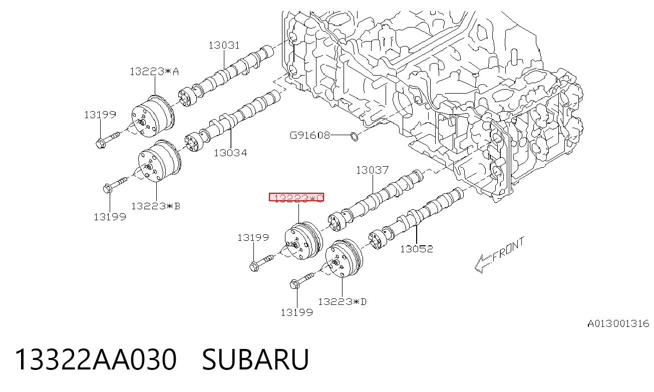 13322AA030 Subaru Звездочка-шестерня распредвала двигателя, впускного левого