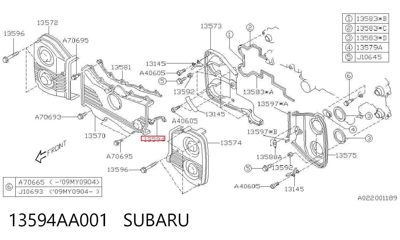 13594AA001 Subaru 