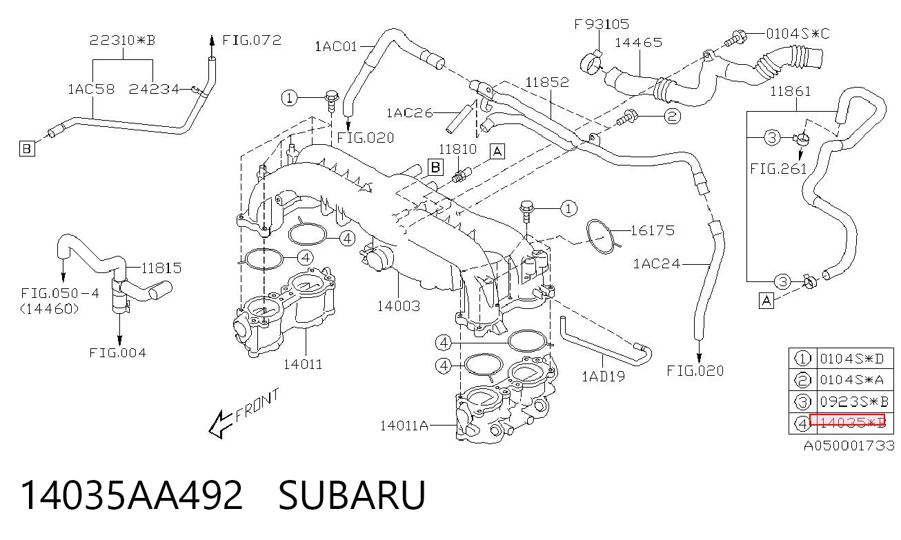  Прокладка впускного коллектора на Subaru Forester III S12, SH