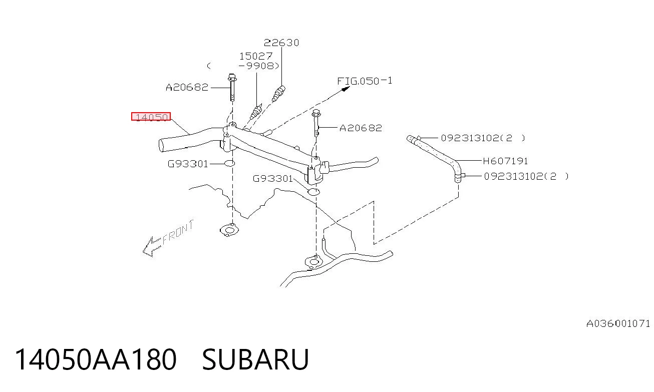 Шланг термостата на Subaru Legacy II BD, BG