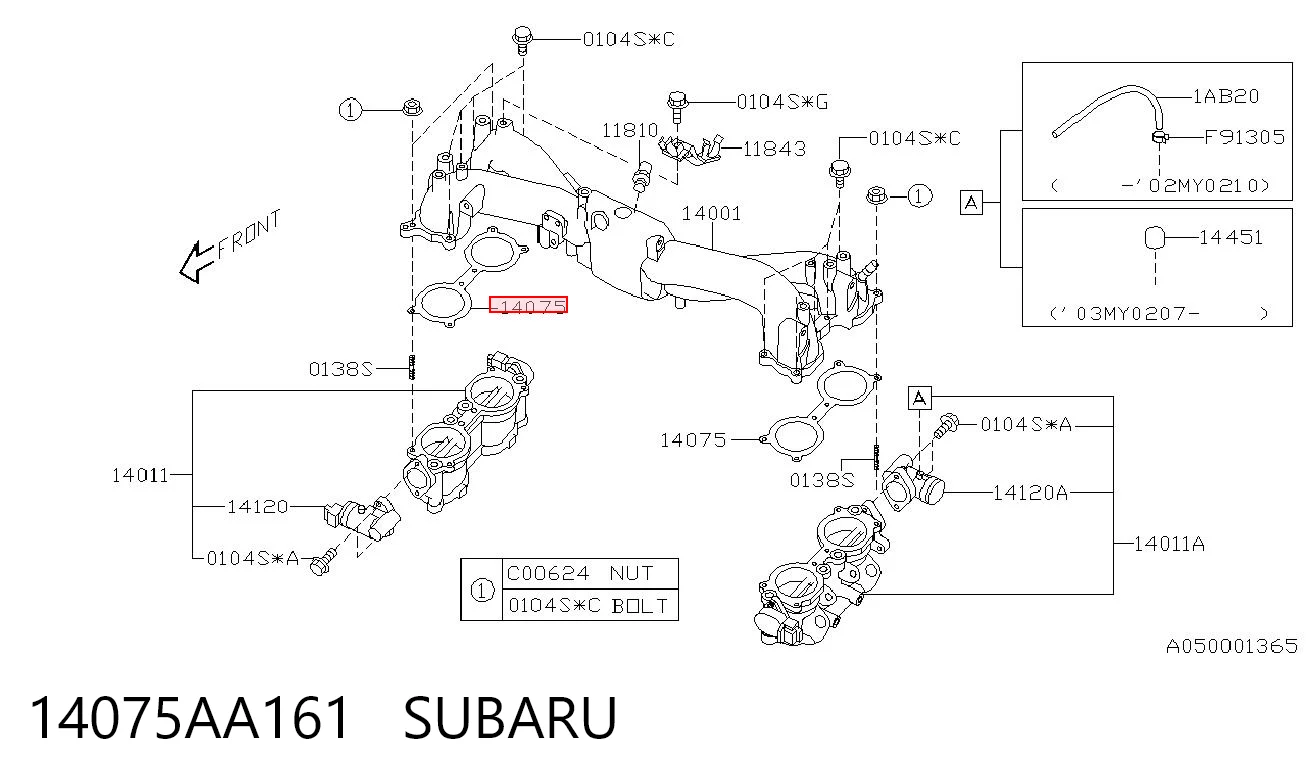  Прокладка впускного коллектора на Subaru Forester II S11, SG