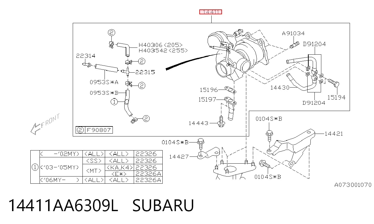 14411AA6309L Subaru Турбонаддув
