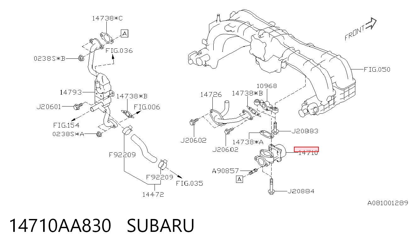 14710AA830 Subaru Клапан рециркуляции отработавших газов EGR