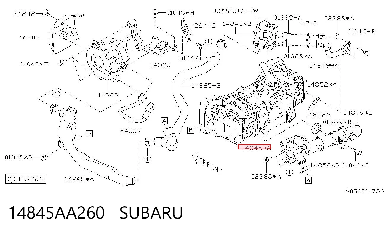 Клапан рециркуляции отработавших газов EGR на Subaru Impreza III GH