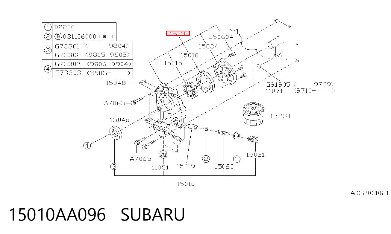  Масляный насос Subaru Legacy 2