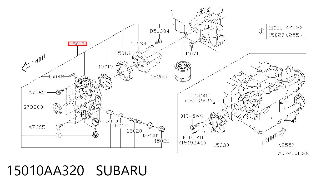 15010AA320 Subaru Масляный насос двигателя
