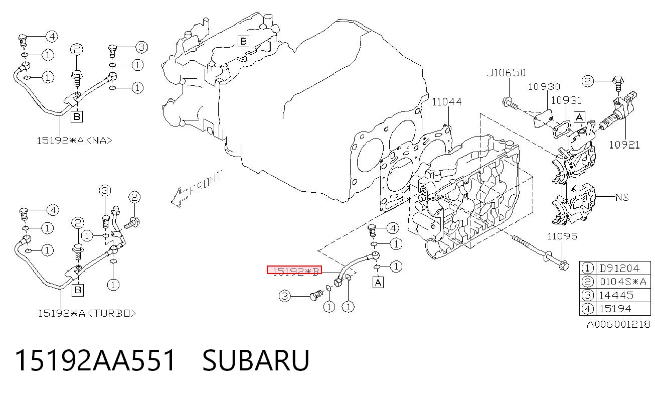 15192AA551 Subaru 