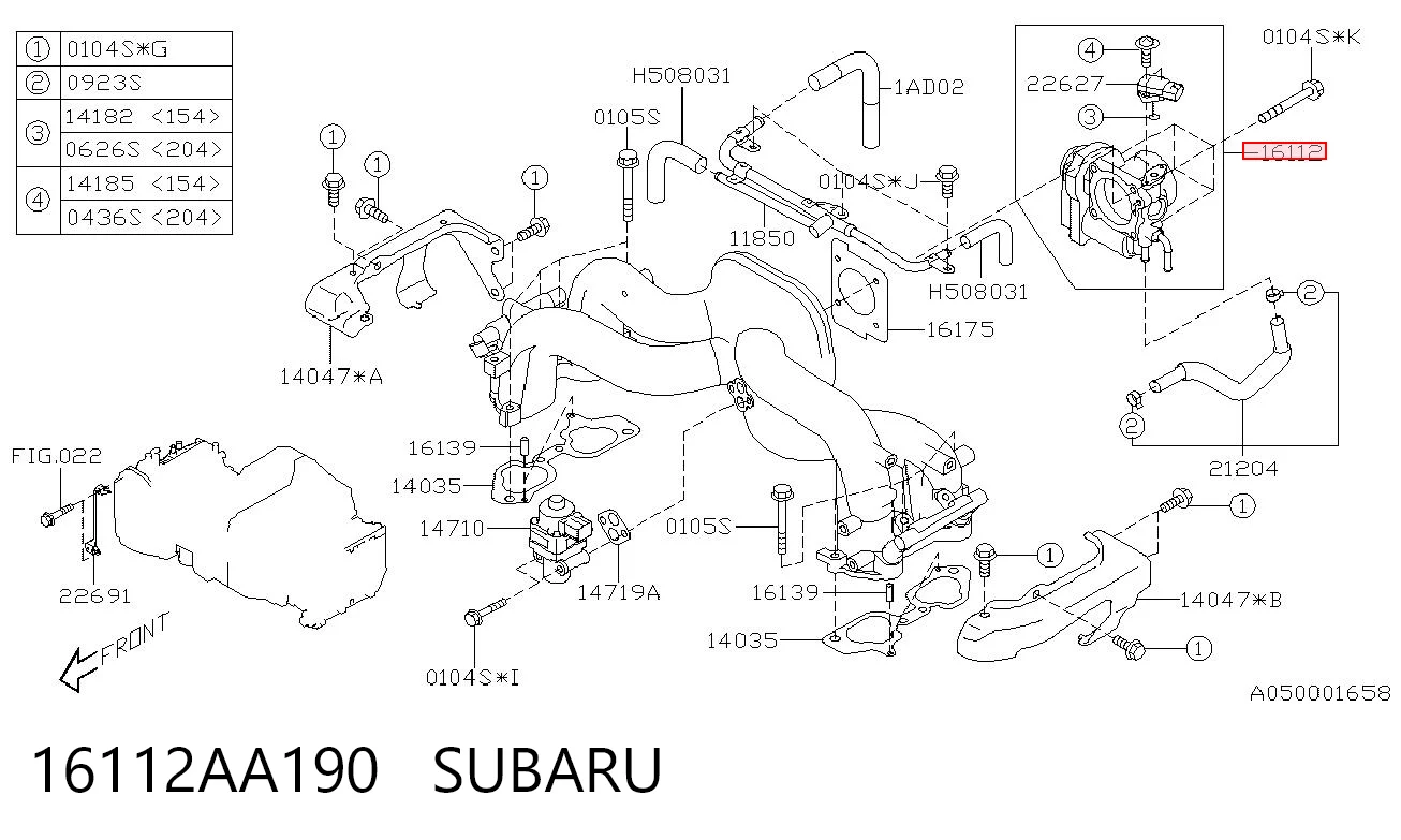 16112AA190 Subaru Дроссельная заслонка