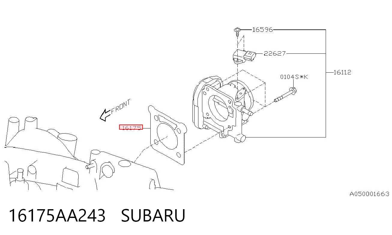 Прокладка дроссельной заслонки на Subaru Forester II S11, SG