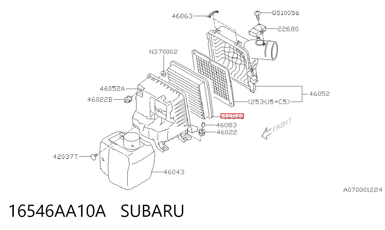 16546AA10A Subaru Воздушный фильтр двигателя