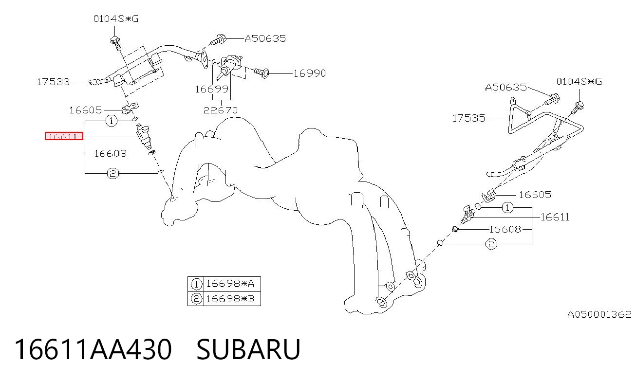 Топливные форсунки на Subaru Legacy III BE, BH