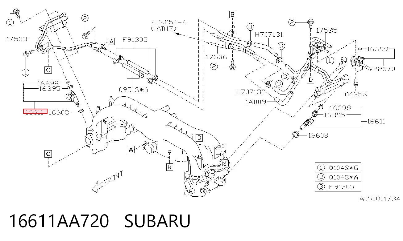 Топливные форсунки на Subaru Forester II S11, SG