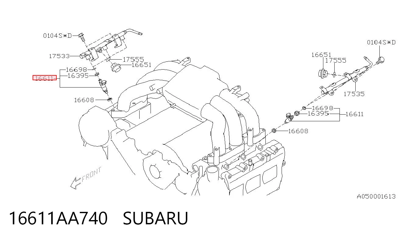 16611AA740 Subaru Топливные форсунки
