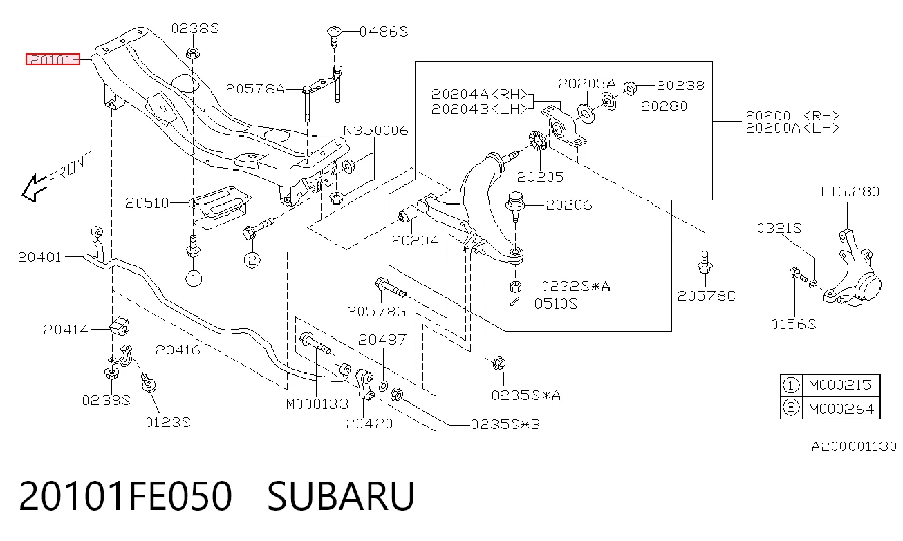 Передняя балка Subaru Forester II внедорожник (S11, SG) (2002 - 2007) цена, от 12.71 USD