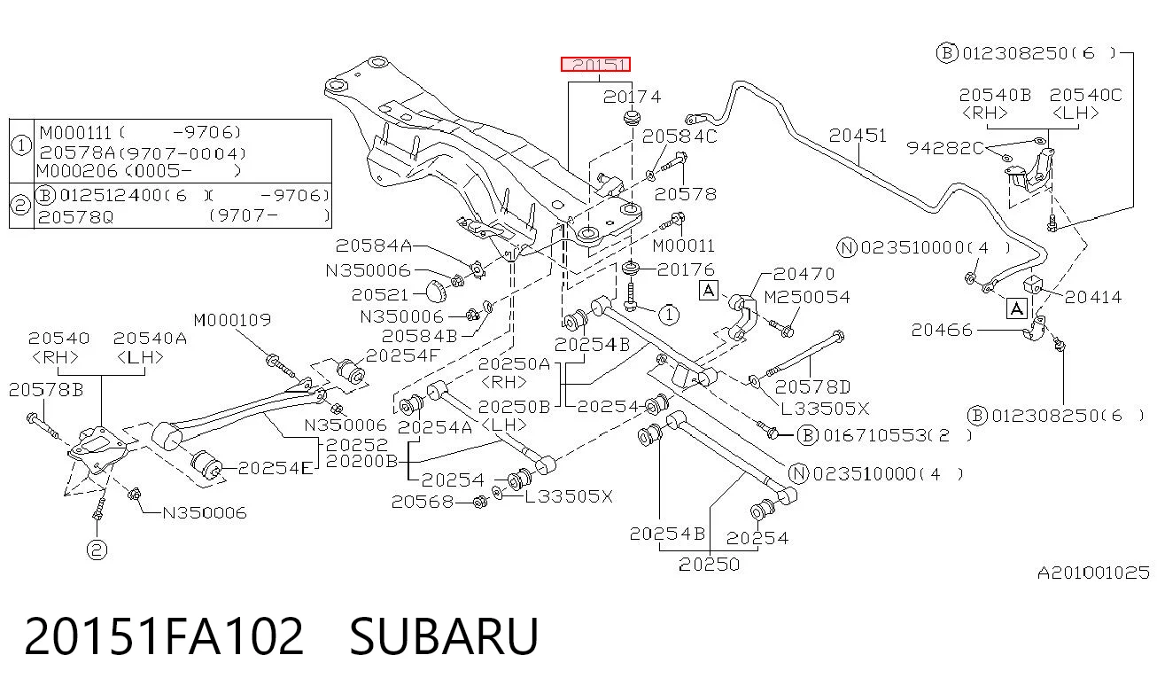 20151FA102 Subaru Подрамник задней подвески