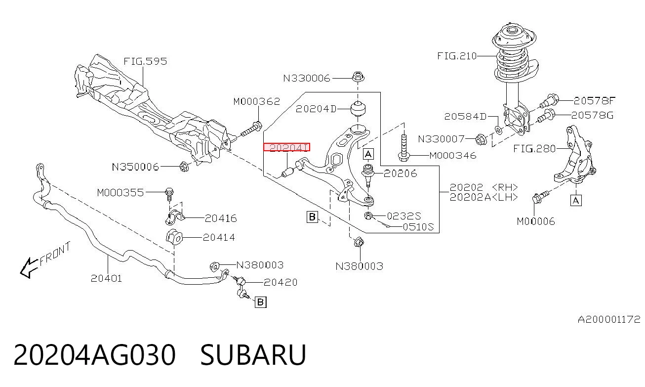 20204AG030 Subaru Сайлентблок нижнего переднего рычага