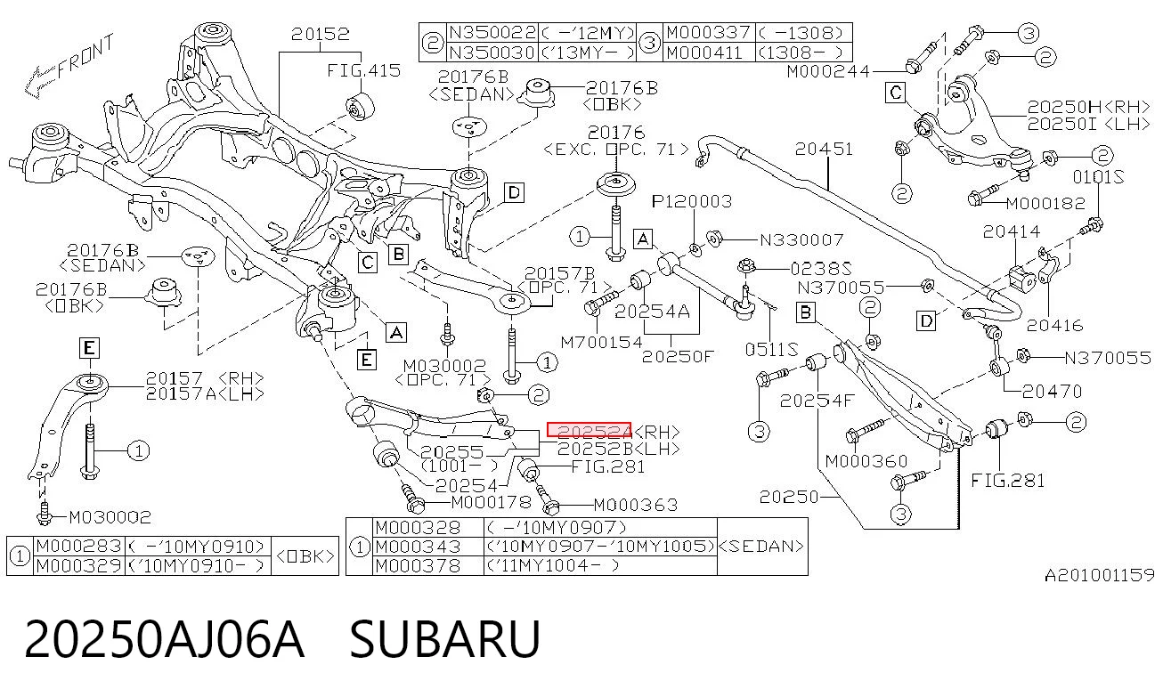 20250AJ06A Subaru 