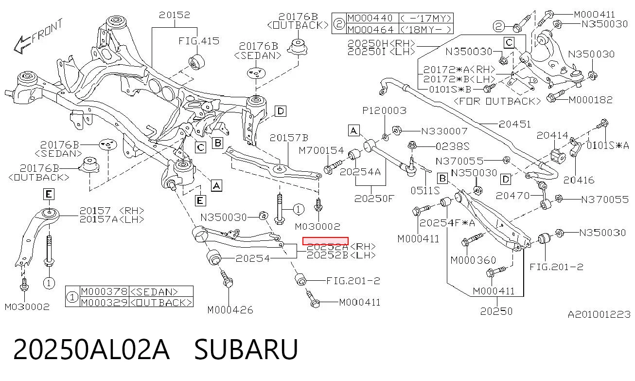 20250AL02A Subaru Цапфа правая