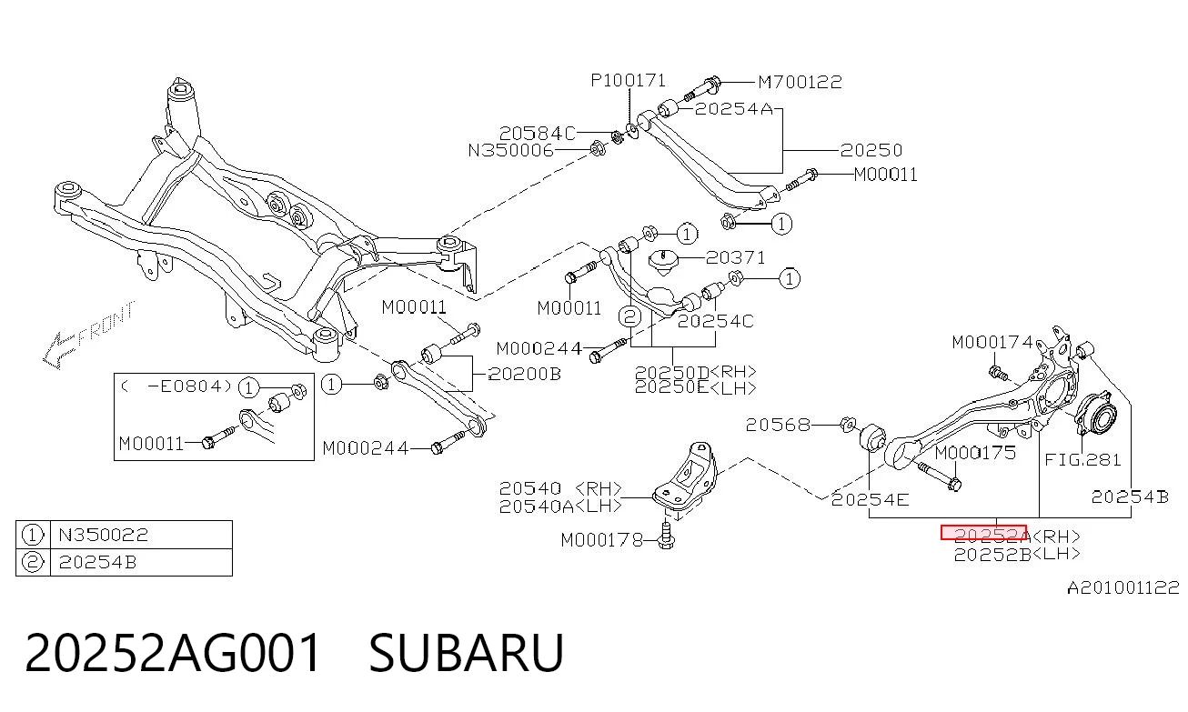 20252AG001 Subaru Цапфа правая