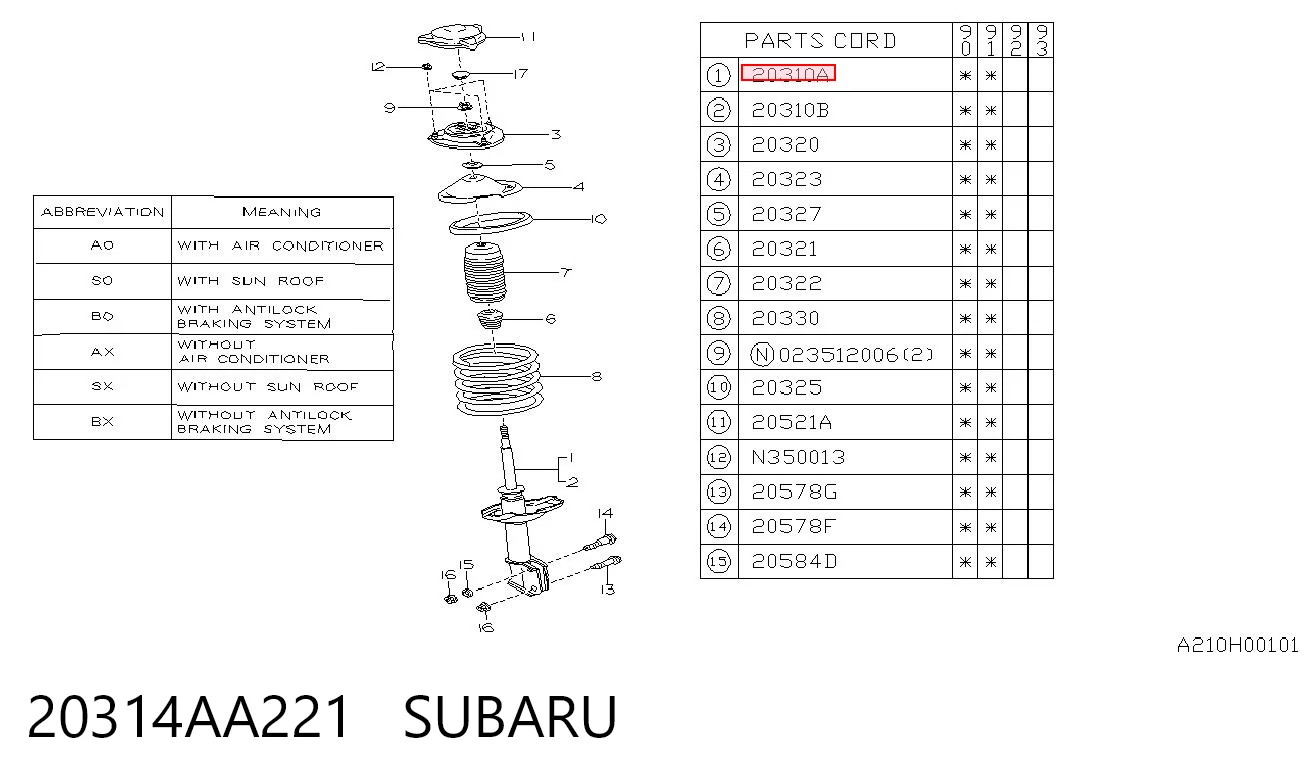 Амортизатор передний Subaru Legacy 1 BC