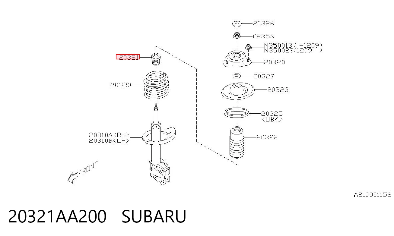 20321AA200 Subaru Буфер амортизатора переднего