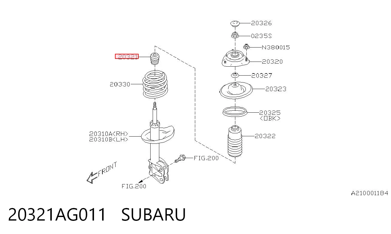 20321AG011 Subaru Буфер амортизатора переднего