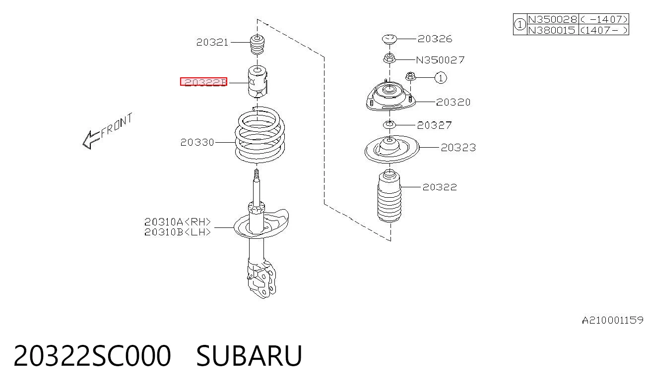 20322SC000 Subaru Пыльник стойки передней