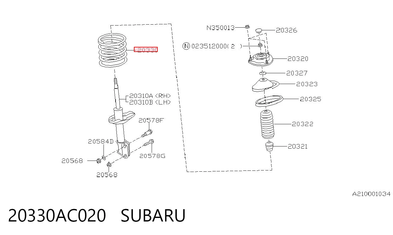  Передняя пружина Subaru Legacy 2