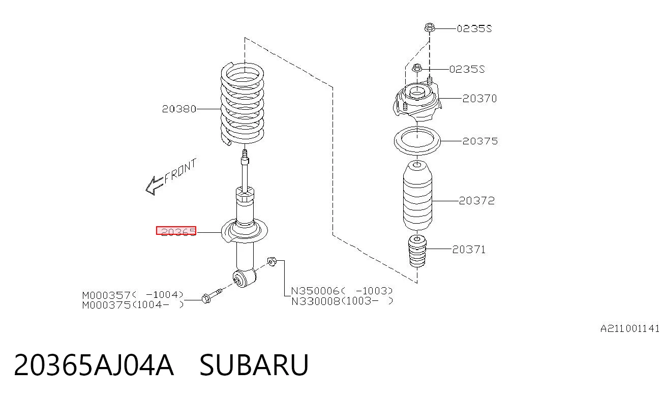 20365AJ04A Subaru Амортизаторы задние