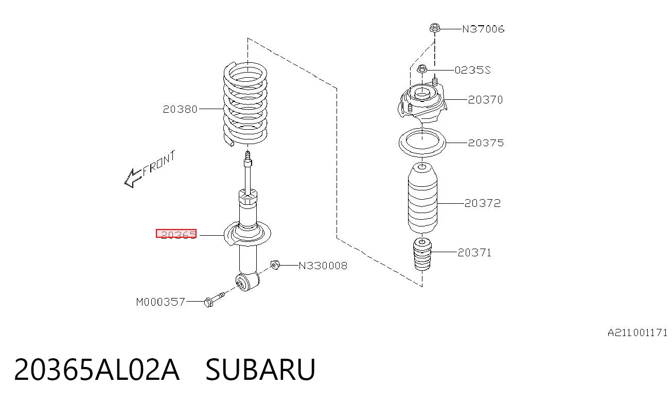 20365AL02A Subaru Амортизаторы задние