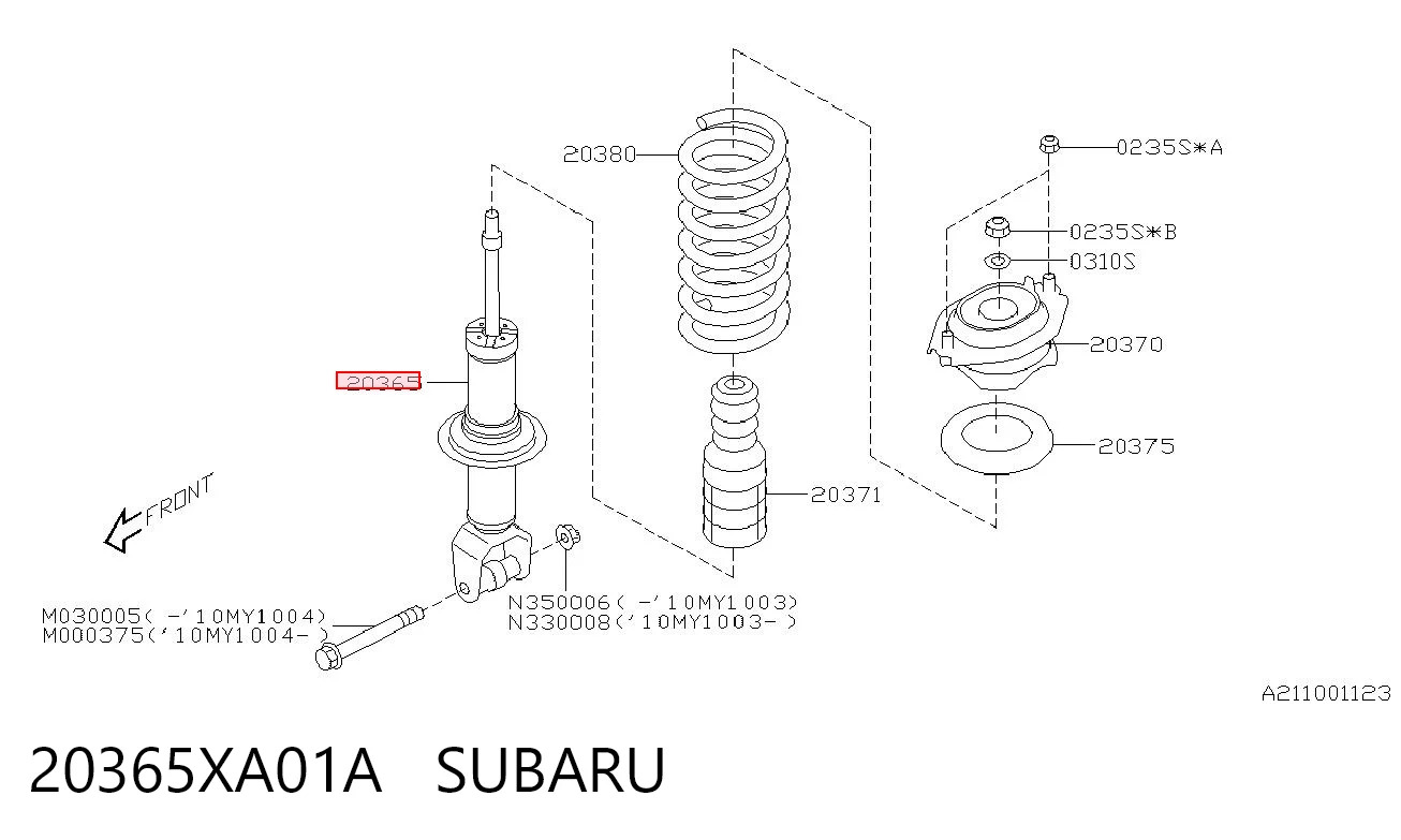 20365XA01A Subaru Амортизаторы задние