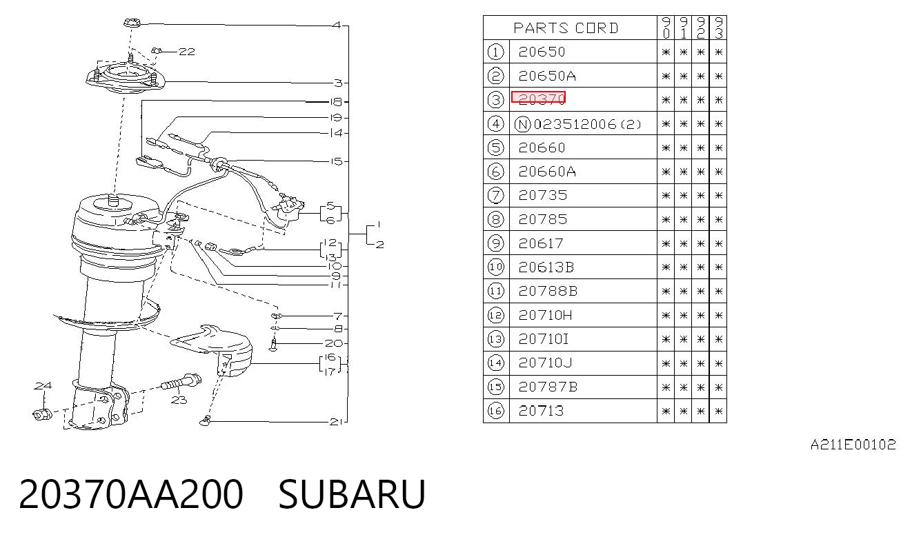 20370AA200 Subaru Опора амортизатора